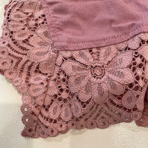 NWT M FREE PEOPLE blush pink lace trim mini skirt crop bralette set brand new - Picture 12 of 13